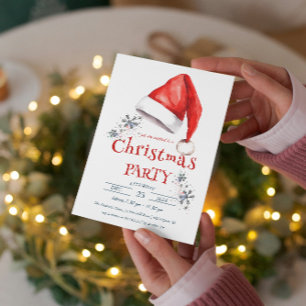 Convites Festa de Natal do Santa Hat