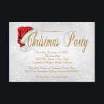 Convites Festa de Natal do Silver Snowflake Santa Hat<br><div class="desc">Belo convite de festas de Natal branco e dourado floco de neve prateado. Este elegante convite de festas de Natal em floco de neve é facilmente personalizado para o seu evento simplesmente adicionando os seus detalhes no estilo de letra e na cor da sua escolha.</div>