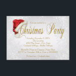 Convites Festa de Natal do Silver Snowflake Santa Hat<br><div class="desc">Belo convite de festas de Natal branco e dourado floco de neve prateado. Este elegante convite de festas de Natal em floco de neve é facilmente personalizado para o seu evento simplesmente adicionando os seus detalhes no estilo de letra e na cor da sua escolha.</div>