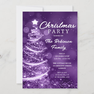 Convites Festa de Natal do Sparkle Purple no Natal