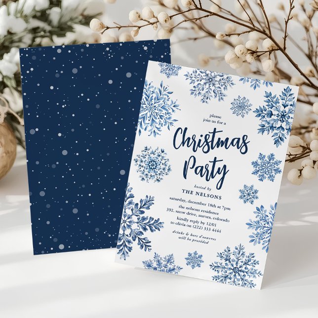 Convites Festa de Natal do Toile Snowflake (Criador carregado)
