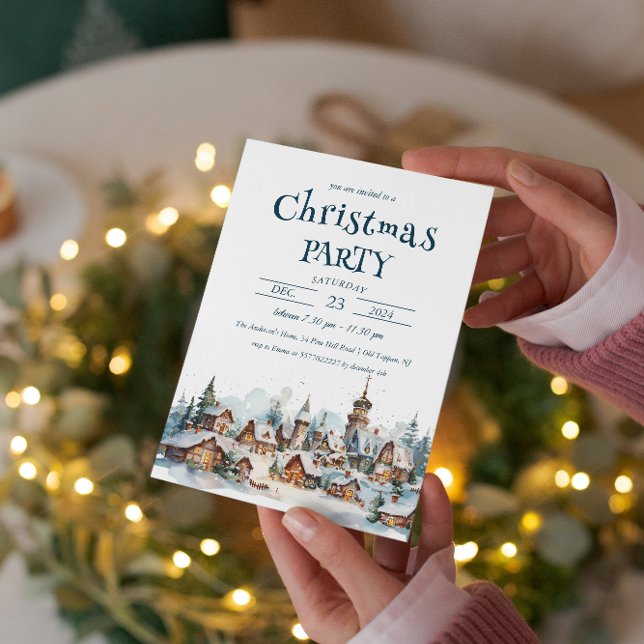 Convites Festa de Natal do Winter Village Scenery (Criador carregado)