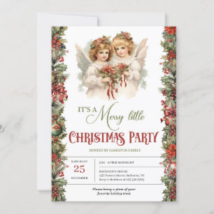 Convites Festa de Natal dos Anjos Vitorianos do Retro Elega