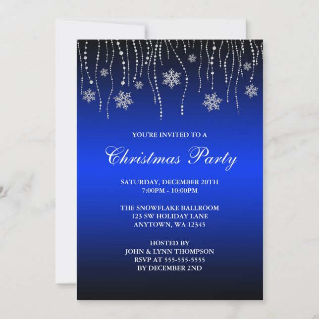 Convites Festa de Natal dos flocos de neve da faísca do (Frente)