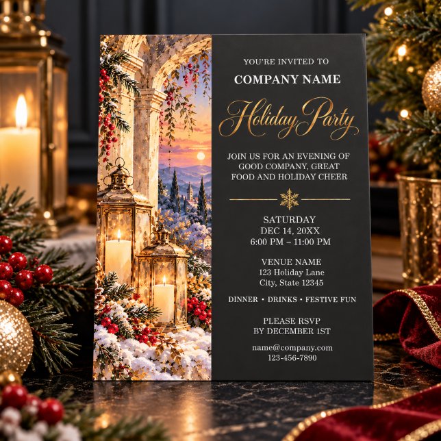 Convites Festa de Natal dos Funcionários com Lanterna Ilumi (Criador carregado)