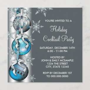 Convites Festa de Natal dos Ornamentos dos Flocos de Neve A