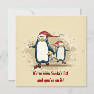 Convites Festa de Natal dos Pinguins de Patinação de Nata