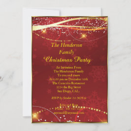 Convites Festa de Natal Dourada