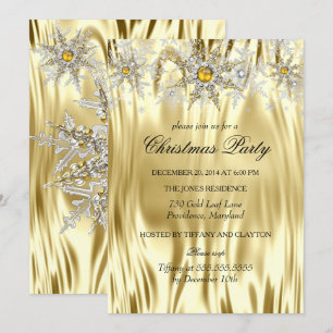 Convites Festa de Natal Dourada Silver Winter Wonderland