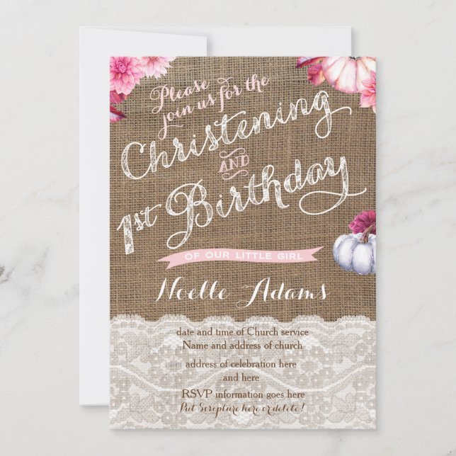 Convites Festa de Natal e primeiro aniversario no outono (Frente)