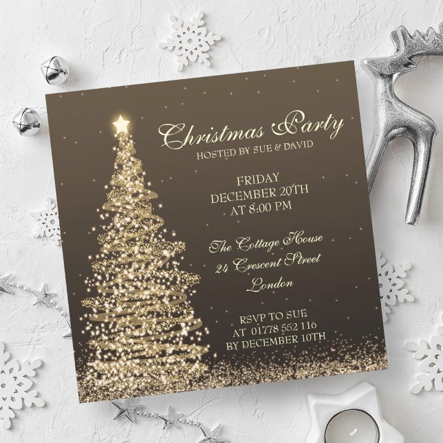 Convites Festa de Natal Elegante (Elegant Christmas Party Invitation)