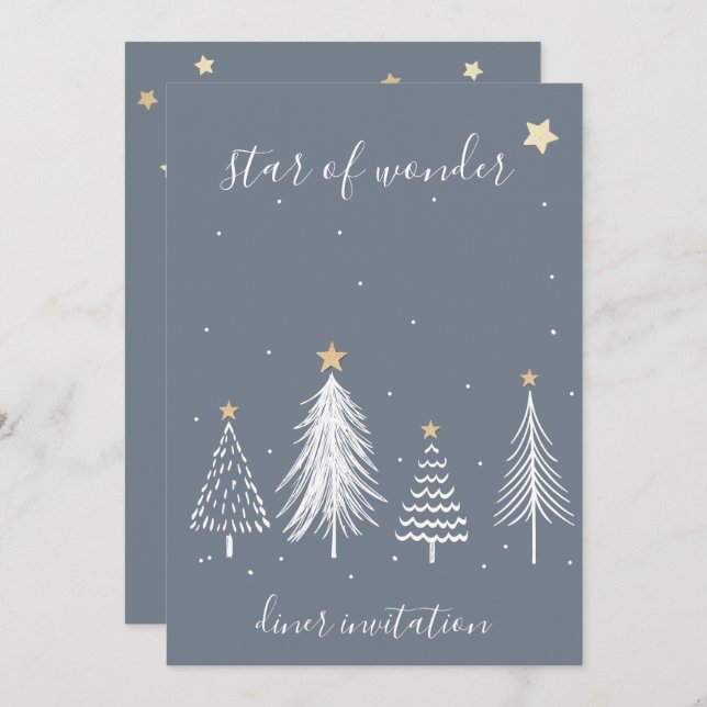 Convites Festa de Natal Elegante (Frente/Verso)