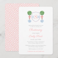 Festa de Natal Elegante Boxwood Monogramas Girl