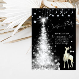 Convites Festa de Natal Elegante com Árvore de Natal Branca