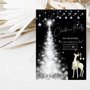 Convites Festa de Natal Elegante com Árvore de Natal Branca