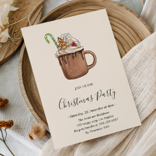 Convites Festa de Natal Elegante de Cacau Quente