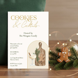 Convites Festa de Natal Elegante de Cookies e Coquetéis