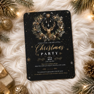Convites Festa de Natal Elegante de Rena de Férias