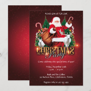 Convites Festa de Natal Elegante do Papai Noel