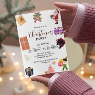 Convites Festa de Natal Elegante e Chic Feriado