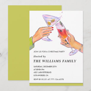 Convites Festa de Natal Elegante Festa de Cocktail