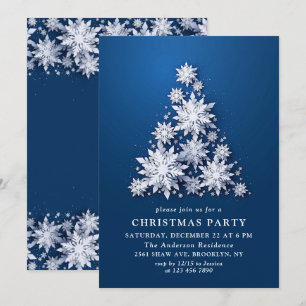 Convites Festa de Natal Elegante Flocos de Neve Festa de Ár