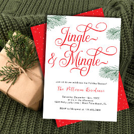 Convites Festa de Natal Elegante Jingle & Mingle