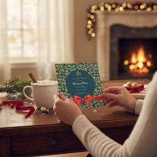 Convites Festa de Natal Elegante para o ouro lacrimogêneo C