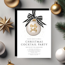 Festa de Natal Elegante Preto Branco Dourado Coque