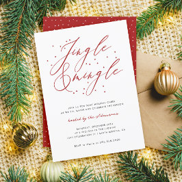 Convites Festa de Natal Elegante Red Jingle e Mingle