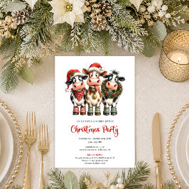 Convites Festa de Natal em Aquarela de Vacas Caprichosas Do