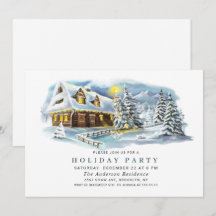 Festa de Natal em Árvore de Pinheiros com Aquarela