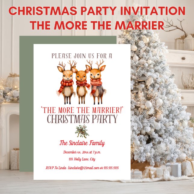 Convites Festa de Natal em Casa Quanto Mais Melhor (Christmas Party At Home The More The Marrier Invitation)
