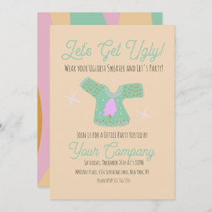 Convites Festa de Natal em Groovy, evento de suéter feio