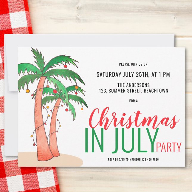 Convites Festa de Natal em Julho de Verão (Criador carregado)