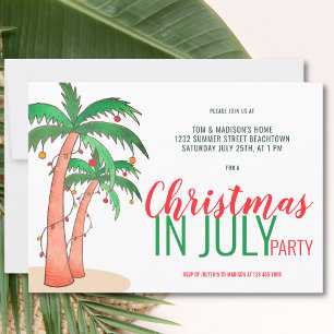 Convites Festa de Natal em Julho de Verão