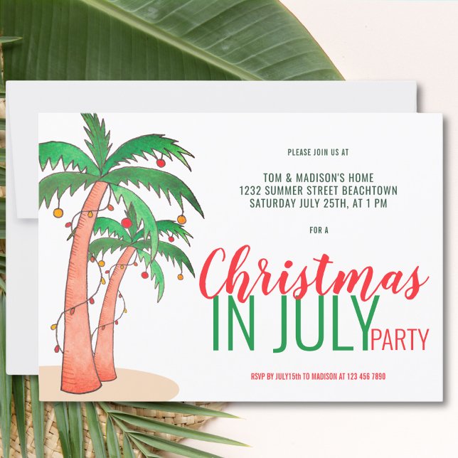 Convites Festa de Natal em Julho de Verão (Criador carregado)