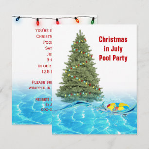 Convites Festa de Natal em Julho na Piscina