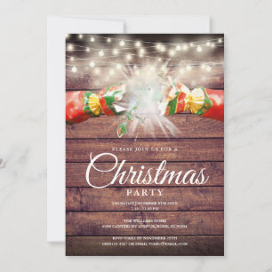 Convites Festa de Natal em Madeira Rústica