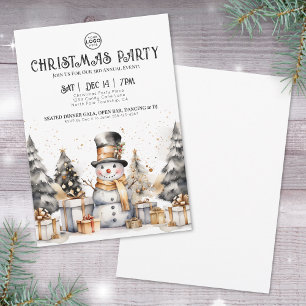 Convites Festa de Natal Empresarial Inverno Preto e Branco