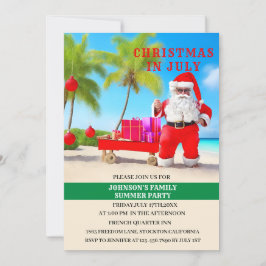 Convites Festa de Natal Engraçada em Julho de Verão 