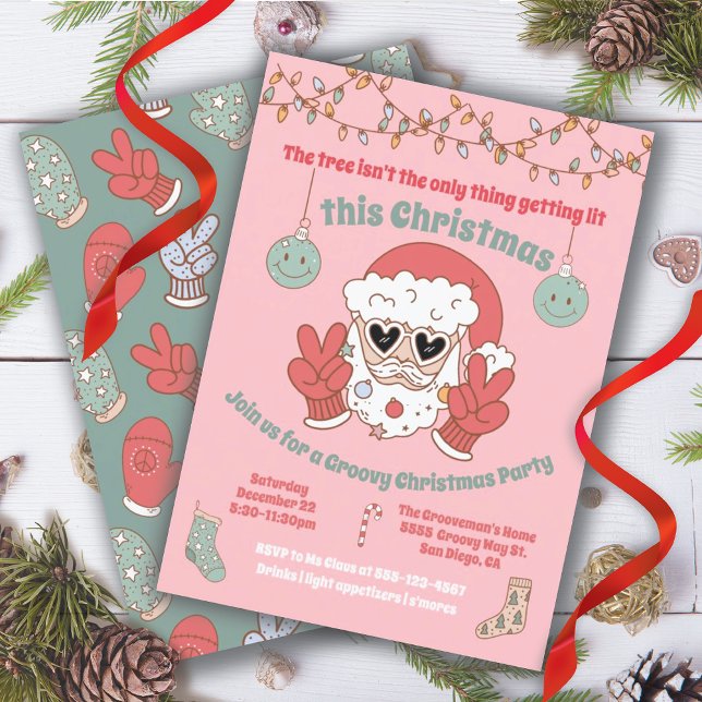 Convites Festa de Natal Engraçado, Papais noeis de Lit (Criador carregado)