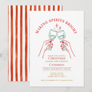 Convites Festa de Natal Espírito Brilhante Feito à Mão