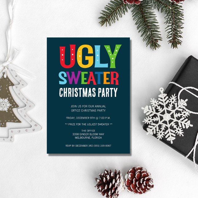Convites Festa de Natal Feia (Ugly Sweater Christmas Party Invitation)