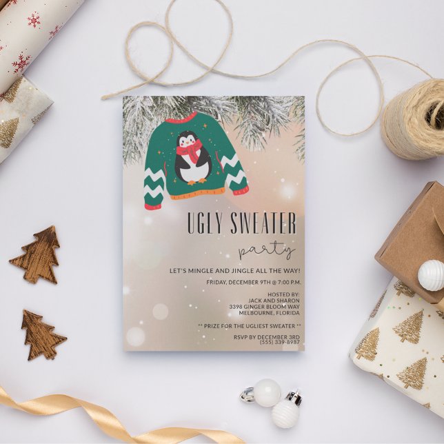 Convites Festa de Natal Feia (Ugly Sweater Christmas Party Invitation)