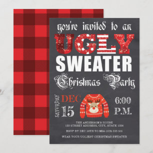 Convites Festa de Natal Feia Vermelha