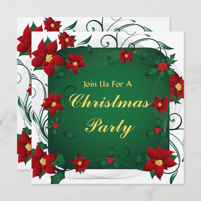 Convites Festa de Natal Feliz (Frente/Verso)