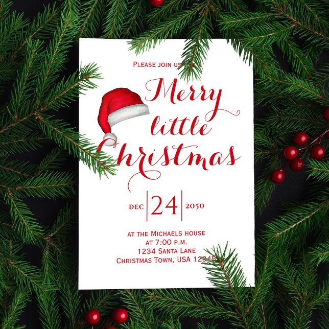 Convites Festa de Natal feliz (Have yourself a Merry Little Christmas party invitation.)