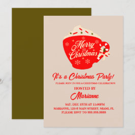 Convites Festa de Natal Feliz Caneca de Natal