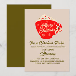 Convites Festa de Natal Feliz Caneca de Natal